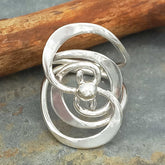 Unusual silver loop ring